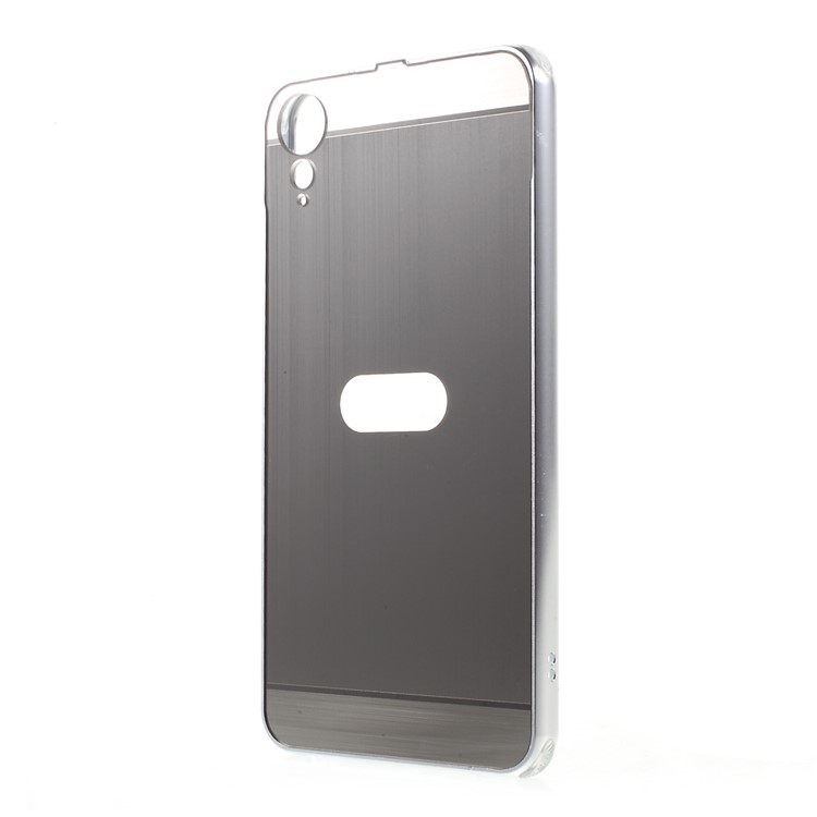 Slide-on Metal Bumper Rim Brushed Plated PC Cover for HTC Desire 10 Lifestyle - Silver-2