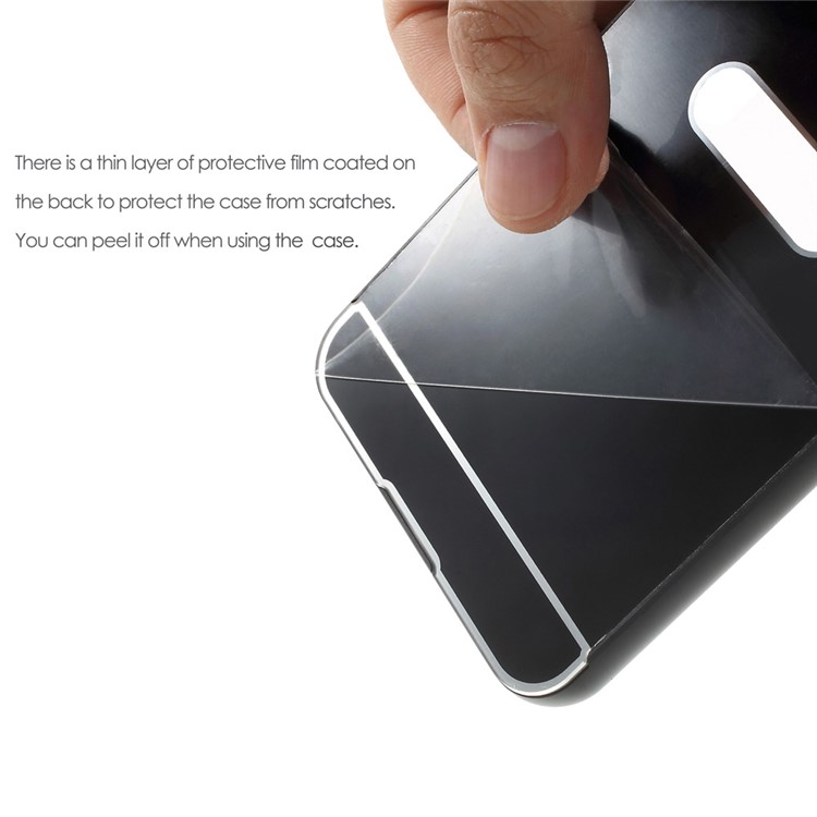 Slide-on Metal Bumper Rim Brushed Plated PC Cover for HTC Desire 10 Lifestyle - Silver-7
