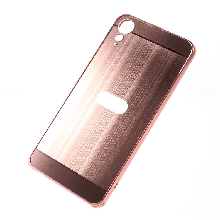 Aluminum Alloy Frame + Brushed PC Mobile Phone Case for HTC Desire 10 Lifestyle - Rose Gold-1