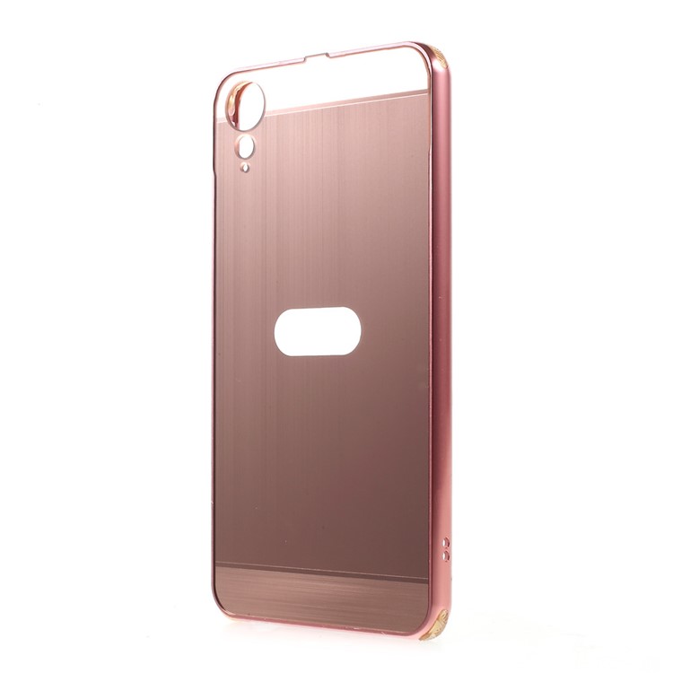 Aluminum Alloy Frame + Brushed PC Mobile Phone Case for HTC Desire 10 Lifestyle - Rose Gold-2