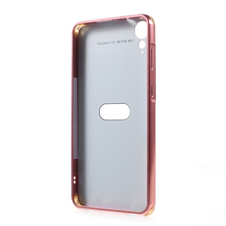 Aluminum Alloy Frame + Brushed PC Mobile Phone Case for HTC Desire 10 Lifestyle - Rose Gold-3