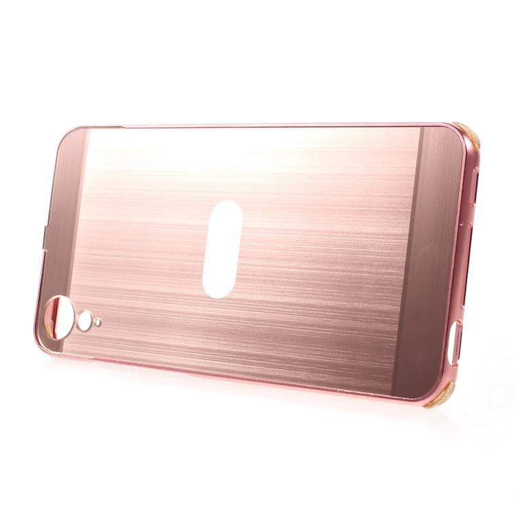 Aluminum Alloy Frame + Brushed PC Mobile Phone Case for HTC Desire 10 Lifestyle - Rose Gold-4