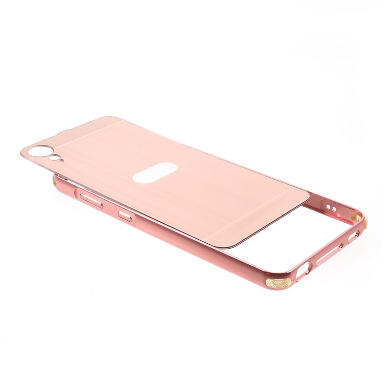 Aluminum Alloy Frame + Brushed PC Mobile Phone Case for HTC Desire 10 Lifestyle - Rose Gold-5