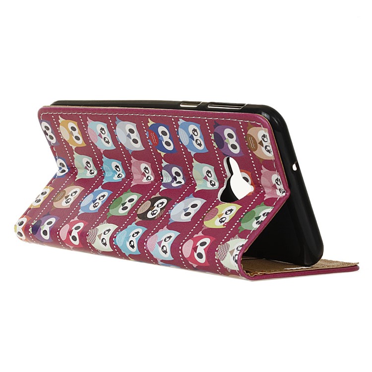 Printing Pattern Flip Folio Leather Wallet Case for HTC U Play - Lovely Little Owls-4