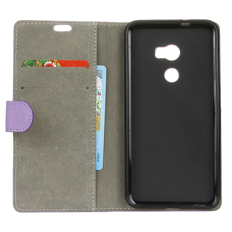 Wallet Leather Case with Stand for HTC One X10 - Purple-4