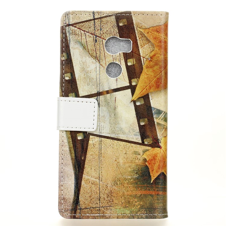 Patterned Leather Wallet Mobile Case for HTC One X10 - Eiffel Tower and Maple Leaves-2
