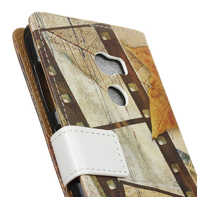Patterned Leather Wallet Mobile Case for HTC One X10 - Eiffel Tower and Maple Leaves-3