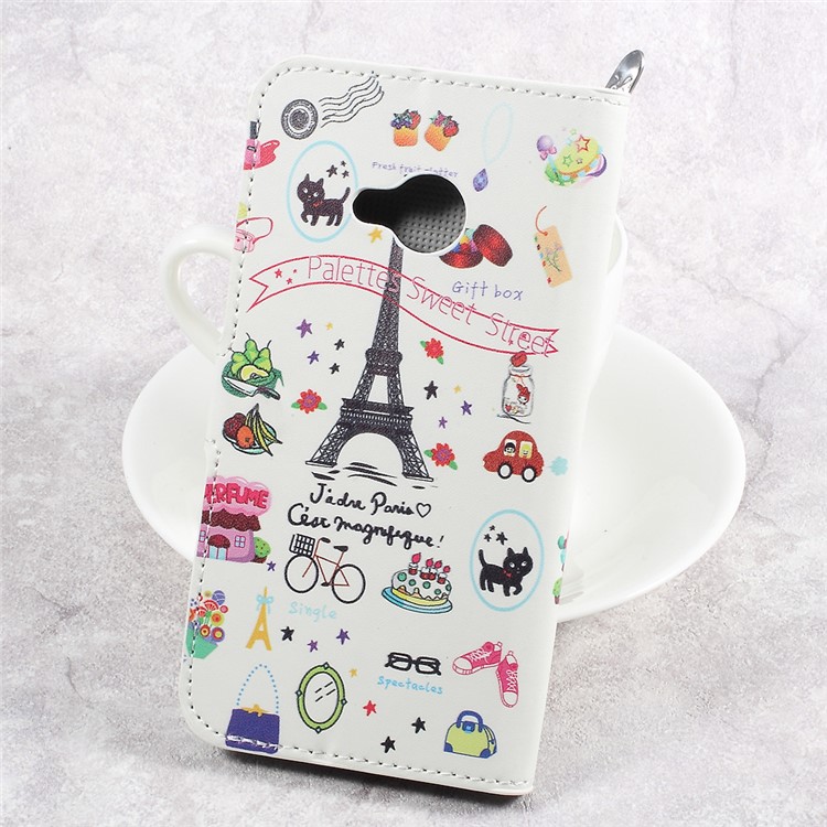 Printing Pattern Leather Wallet Mobile Cover for HTC U Play - Palettes Sweet Street-2