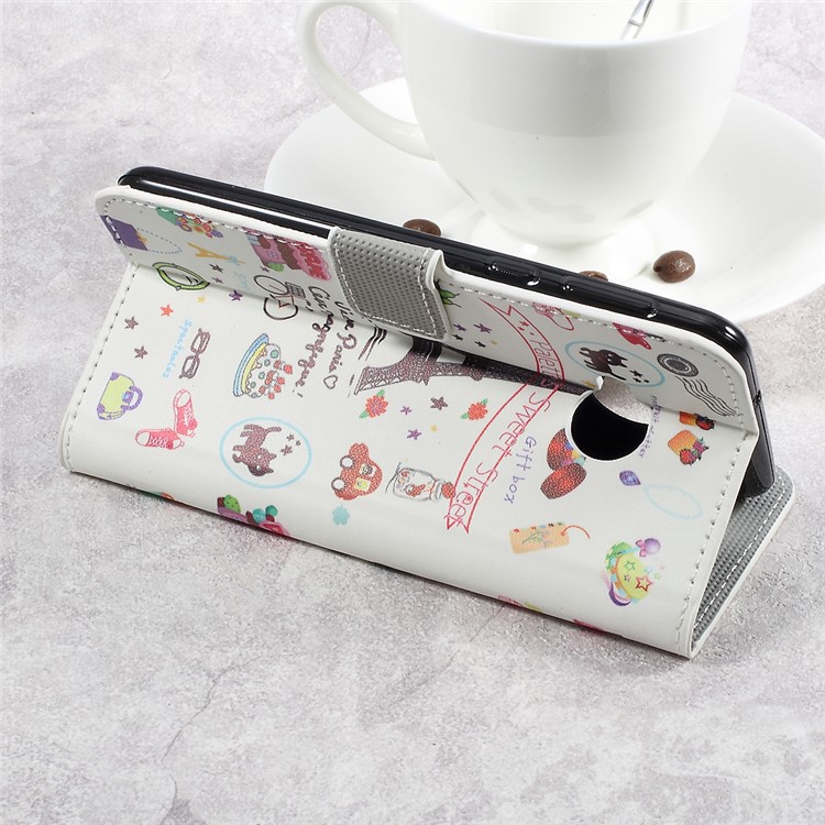 Printing Pattern Leather Wallet Mobile Cover for HTC U Play - Palettes Sweet Street-5