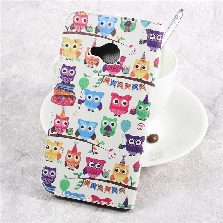 Pattern Printing Leather Wallet Flip Phone Case for HTC U Play - Multi-color Owls-2