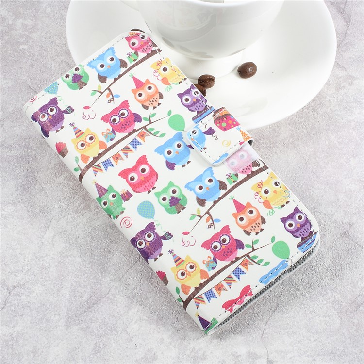 Pattern Printing Leather Wallet Flip Phone Case for HTC U Play - Multi-color Owls-3