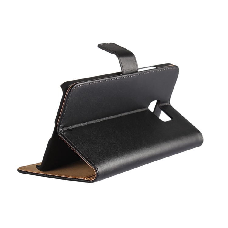 Genuine Split Leather Wallet Magnetic Flip Cover for HTC U Ultra - Black-3