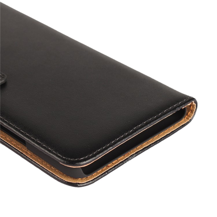 Genuine Split Leather Wallet Magnetic Flip Cover for HTC U Ultra - Black-9