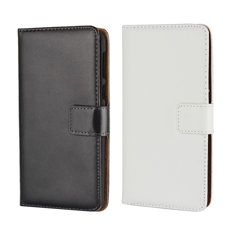 Genuine Split Leather Wallet Stand Mobile Cover for HTC U Play - Black-10
