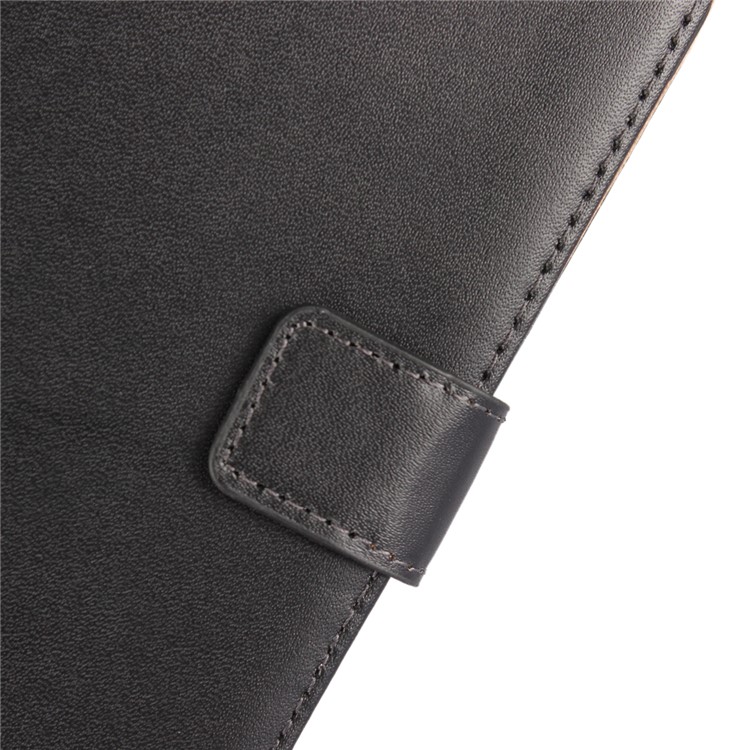Genuine Split Leather Wallet Stand Mobile Cover for HTC U Play - Black-5