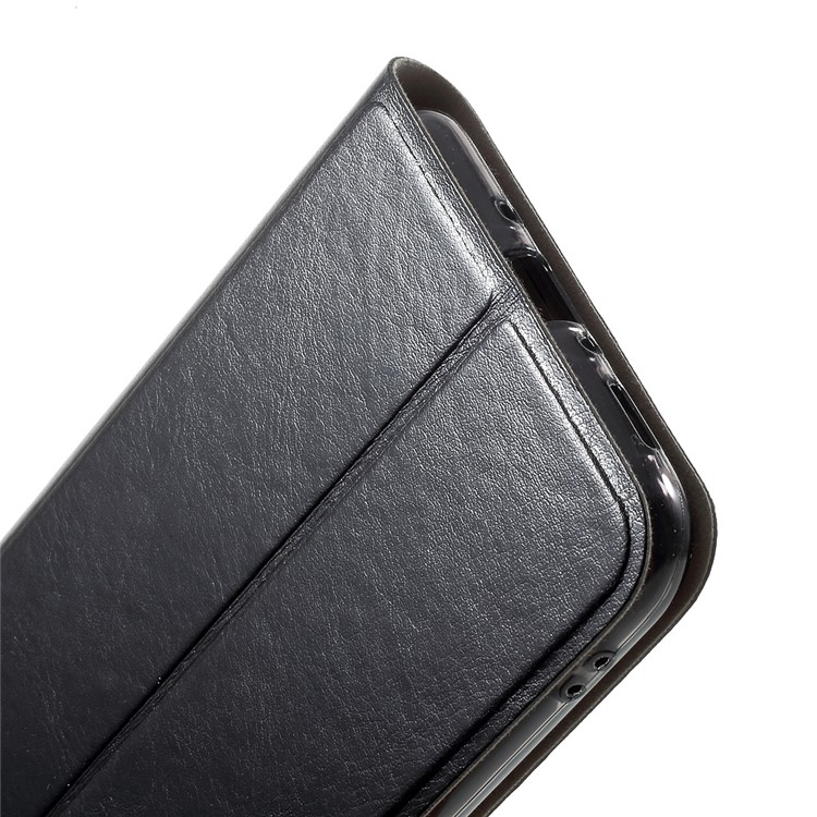 Crazy Horse PU Leather Cell Phone Case for HTC U11 Built-in Steel Sheet - Black-10