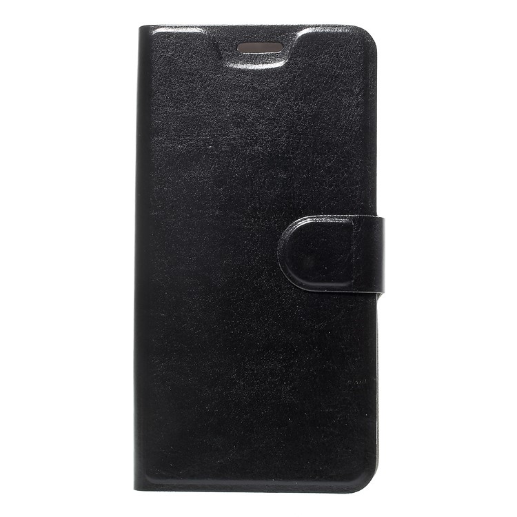 Crazy Horse PU Leather Cell Phone Case for HTC U11 Built-in Steel Sheet - Black-3