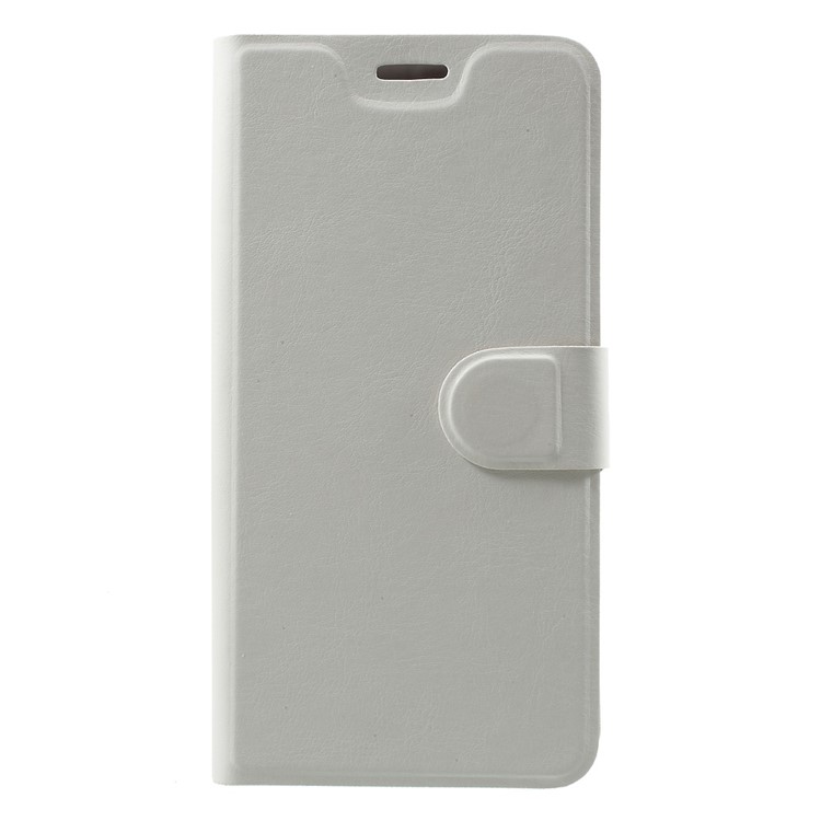 Crazy Horse PU Leather Cell Phone Cover for HTC U11 Built-in Steel Sheet - White-1