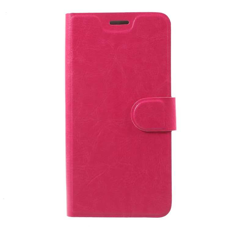 Crazy Horse PU Leather Mobile Phone SHell for HTC U11 Built-in Steel Sheet - Rose-1