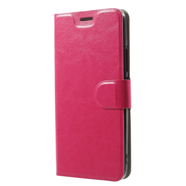 Crazy Horse PU Leather Mobile Phone SHell for HTC U11 Built-in Steel Sheet - Rose-3