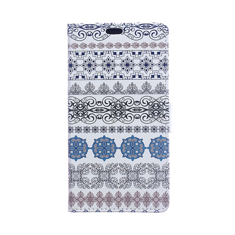 For HTC U11 Pattern Printing Wallet Leather Stand Flip Mobile Shell - Tribal Flowers-1