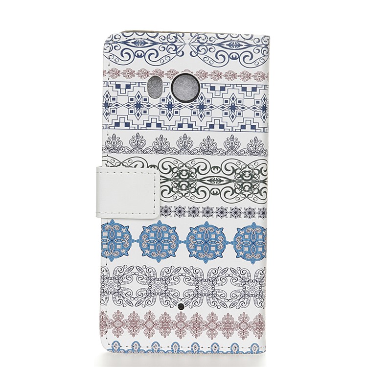 For HTC U11 Pattern Printing Wallet Leather Stand Flip Mobile Shell - Tribal Flowers-2