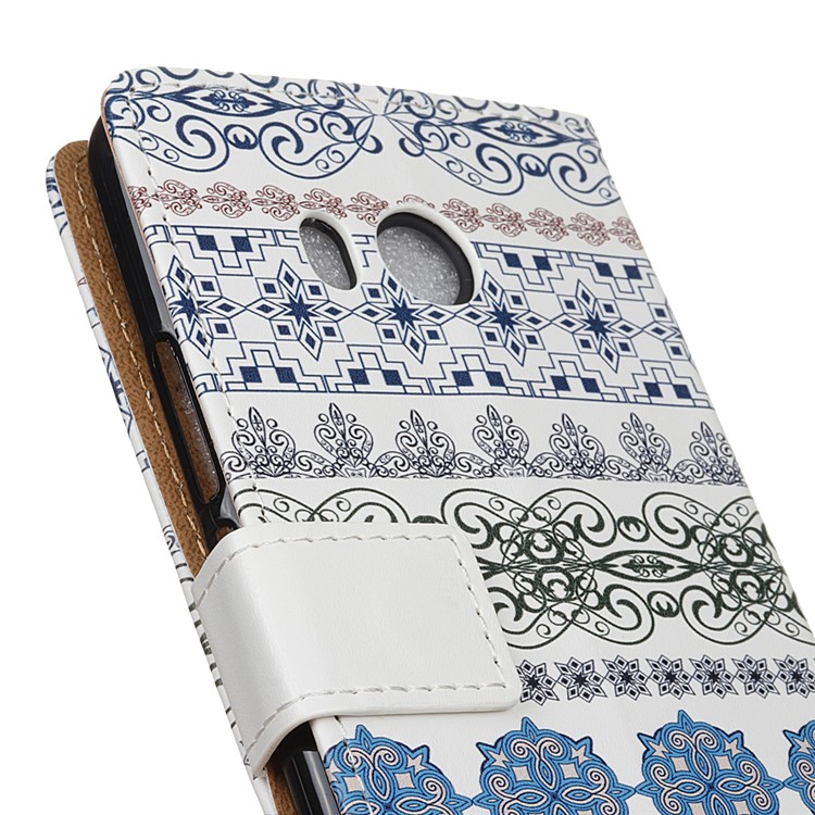 For HTC U11 Pattern Printing Wallet Leather Stand Flip Mobile Shell - Tribal Flowers-3