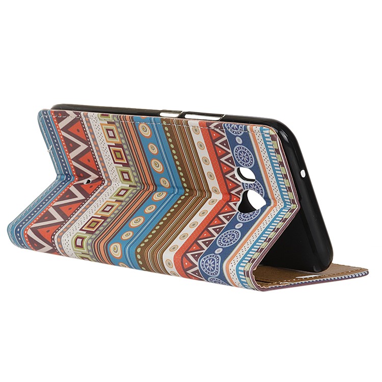 Pattern Printing PU Leather Wallet Stand Case for HTC U11 - Tribal Tribe-4