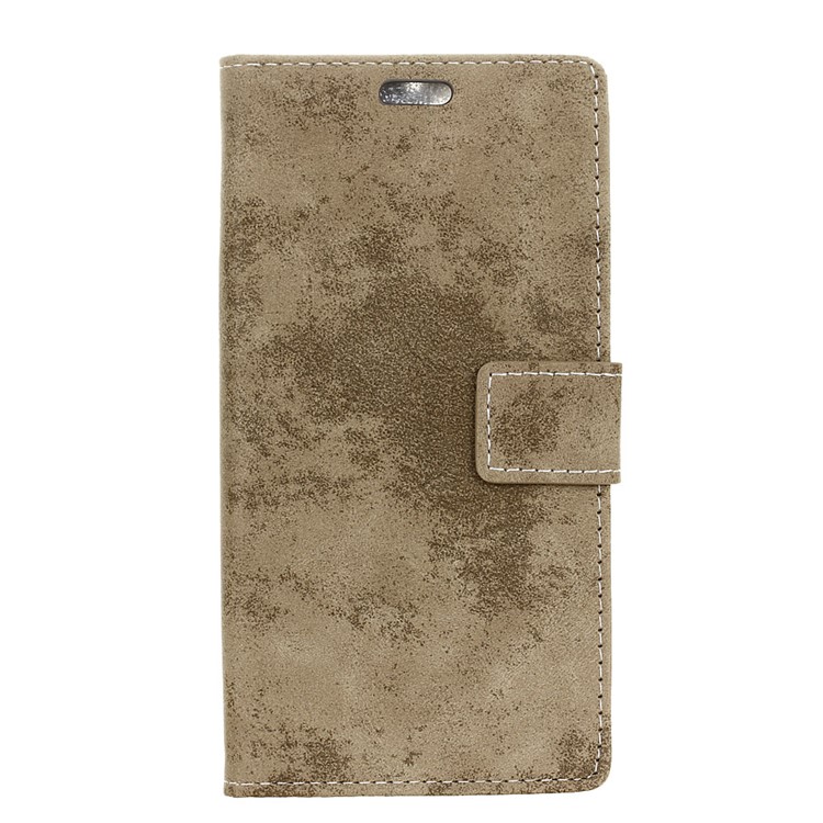 Retro Style Wallet Stand Leather Phone Cover for HTC U11 - Khaki-1