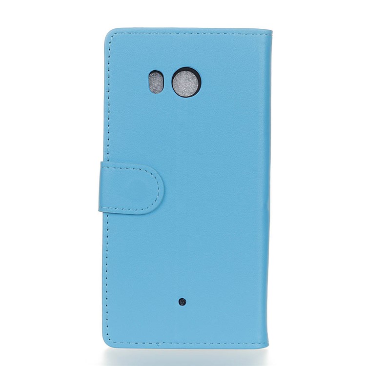 Wallet Leather Stand Phone Shell for HTC U11 - Blue-2