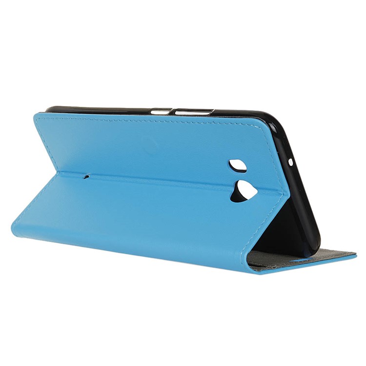 Wallet Leather Stand Phone Shell for HTC U11 - Blue-5