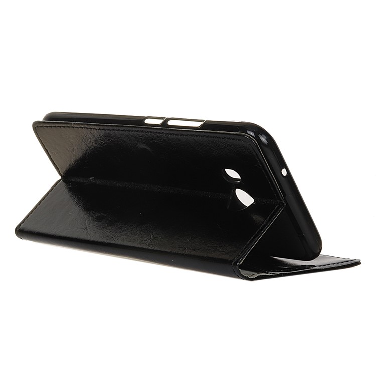 Crazy Horse PU Leather Wallet Cover for HTC U11 - Black-5
