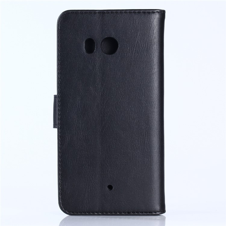 Crazy Horse Retro Wallet Leather Stand Case for HTC U11 - Black-2