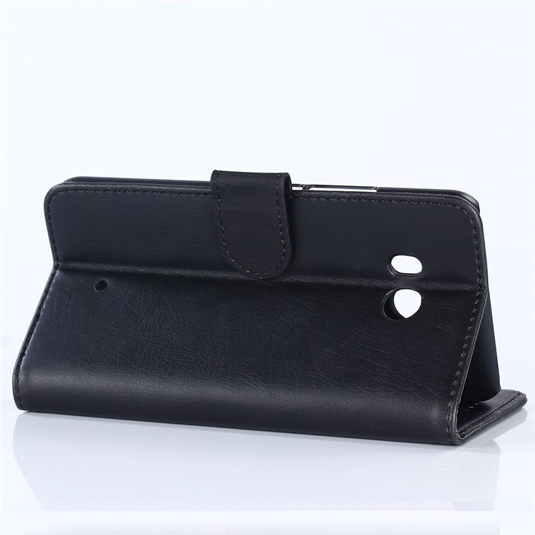 Crazy Horse Retro Wallet Leather Stand Case for HTC U11 - Black-4