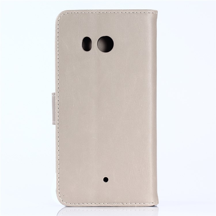 Crazy Horse Retro Card Holder Leather Phone Cover for HTC U11 - Beige-2