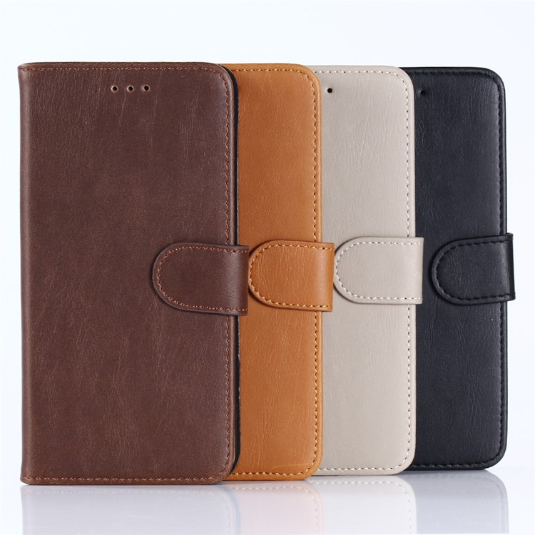 Crazy Horse Retro Wallet Leather Mobile Phone Case for HTC U11 - Coffee-8