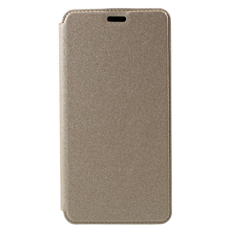 Sand-like Texture Leather Stand Phone Cover with Card Holder for HTC One X10 - Gold-3