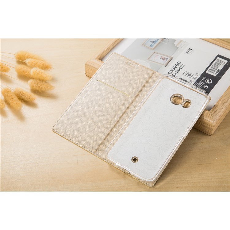 VILI DMX Leather Stand Phone Cover with Card Holder for HTC U11 - Beige-3