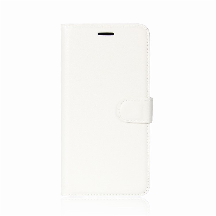 For HTC U11 Litchi Skin Wallet Leather Flip Casing Cover with Stand - White-2
