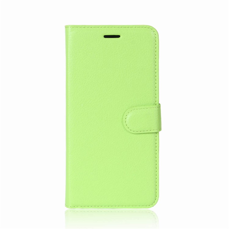 For HTC U11 Litchi Skin Wallet Leather Flip Phone Accessory Case with Stand - Green-2