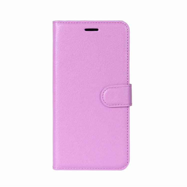 For HTC U11 Litchi Skin Wallet Leather Flip Mobile Phone Shell with Stand - Purple-2