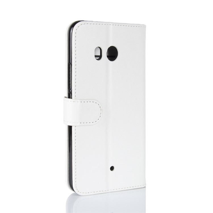 Crazy Horse Stand Wallet Leather Cell Phone Cover for HTC U11 - White-7