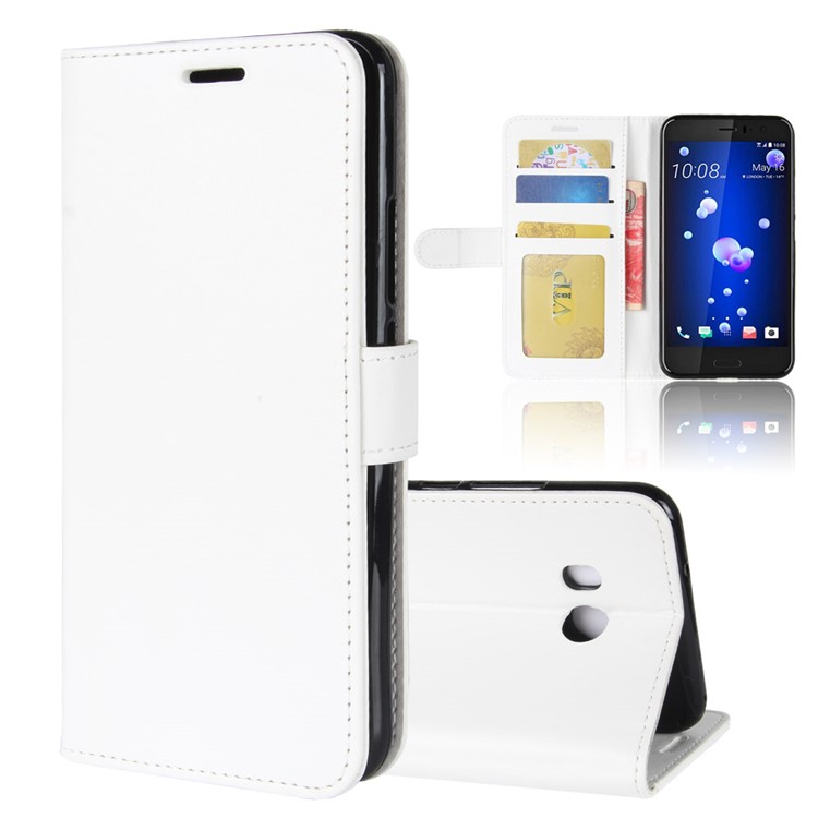 Crazy Horse Stand Wallet Leather Cell Phone Cover for HTC U11 - White-8
