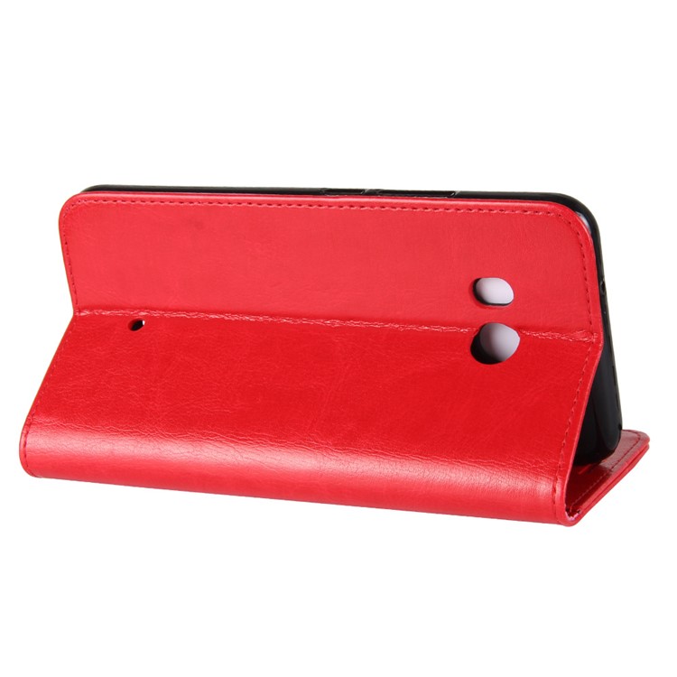 Crazy Horse Stand Wallet Leather Cell Phone Shell for HTC U11 - Red-6