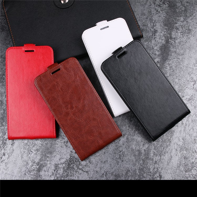 Crazy Horse Vertical Flip Leather Cell Phone Shell with Card/Photo Slot for HTC U11 - White-10