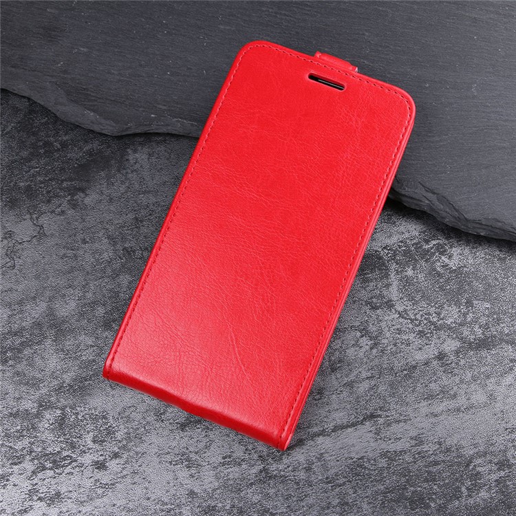 Crazy Horse Vertical Flip Leather Cell Phone Case with Card/Photo Slot for HTC U11 - Red-5