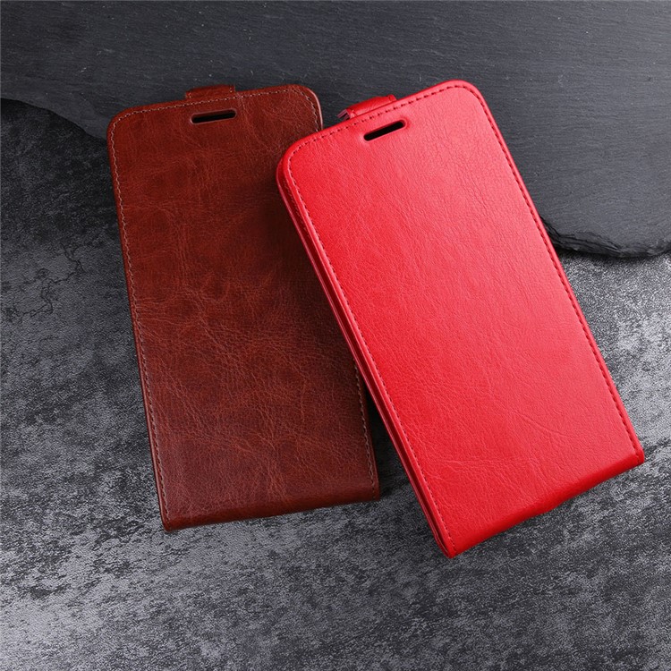 Crazy Horse Vertical Flip Leather Cell Phone Case with Card/Photo Slot for HTC U11 - Red-6