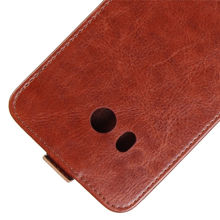 Crazy Horse Vertical Flip Leather Cell Phone Cover with Card/Photo Slot for HTC U11 - Brown-2