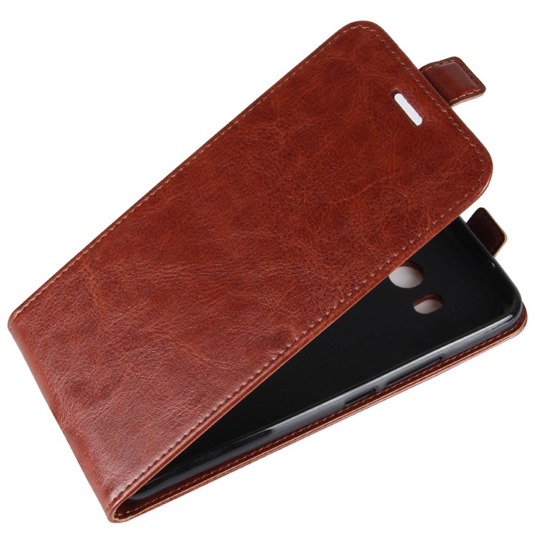 Crazy Horse Vertical Flip Leather Cell Phone Cover with Card/Photo Slot for HTC U11 - Brown-3