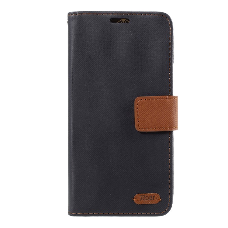 ROAR KOREA Twill Grain Leather Wallet Stand Case for HTC U11 - Black-3